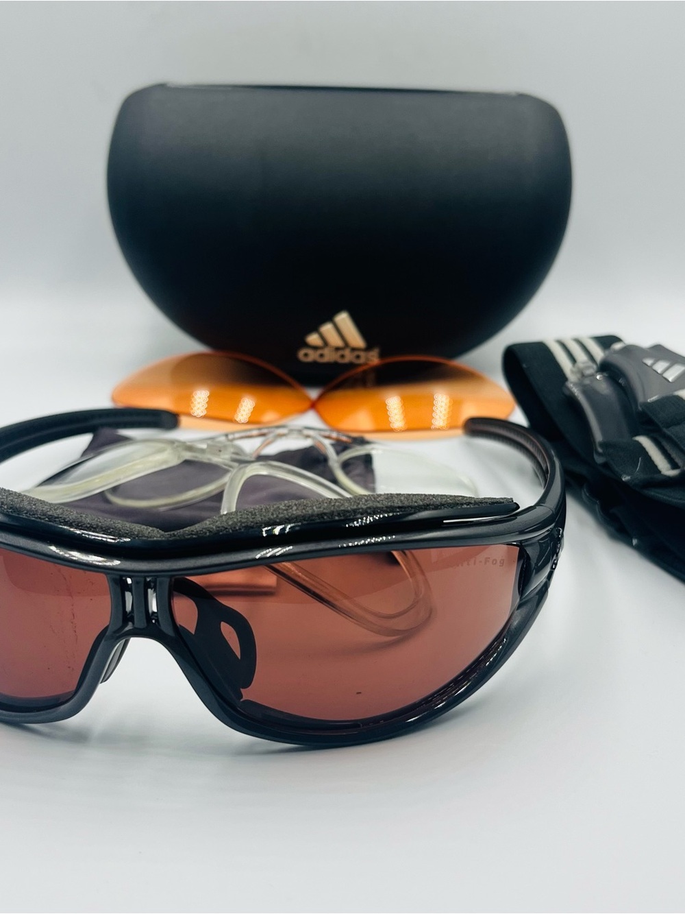Adidas Evil Eye Explorer A134 Wrap Sports Sunglasses w/ Extra Lenses & Case